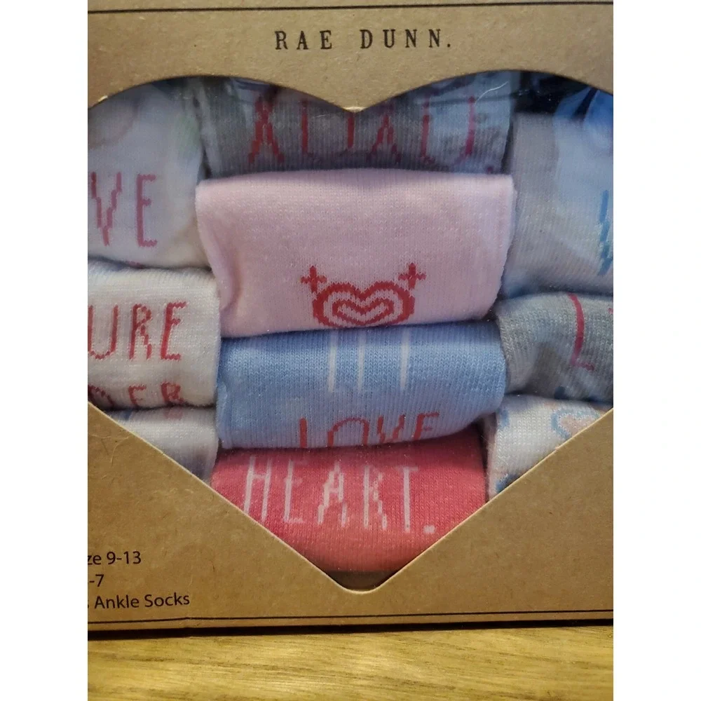 New Rae Dunn Girls Ankle Socks Pack of 10 Sock‎ Size 6.5-7 Shoe 9-13 Multicolor